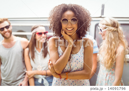 Hipster friends smiling at camera 14091796