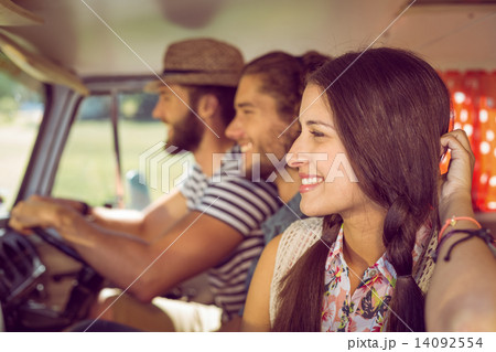 Hipster friends on road trip 14092554