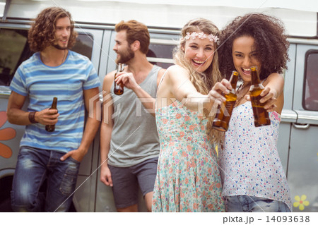 Pretty hipsters smiling at camera 14093638