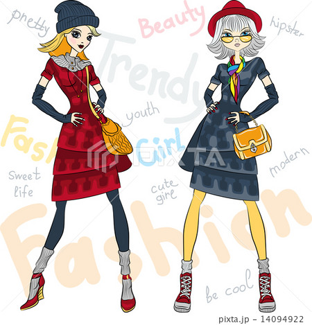 Vector beautiful fashion girls top models  14094922