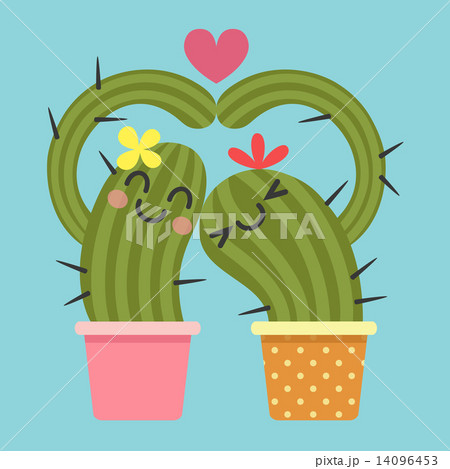 loving couple of cactus 14096453