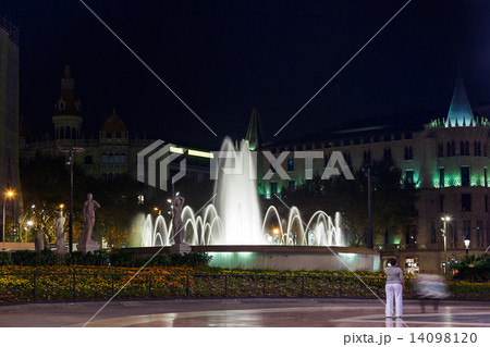 Fountain in Catalonia Plaza at Barcelona Spain 14098120