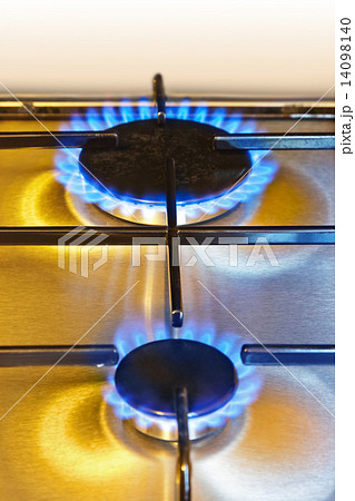 Flames of gas - kitchen stove 14098140