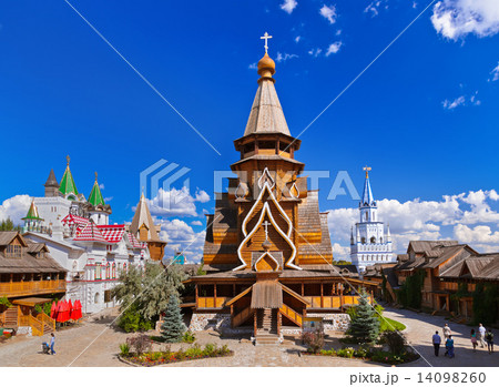 Wooden church in Izmailovo Kremlin - Moscow Russian Wooden church in Izmailovo Kremlin - Moscow Russian 14098260