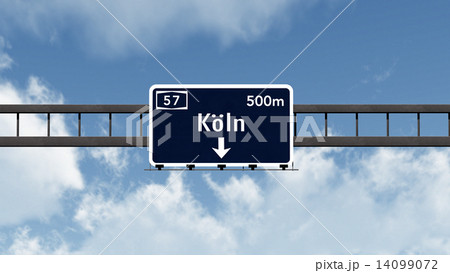Koln Cologne Germany Highway Road Sign Koln Cologne Germany Highway Road Sign 14099072
