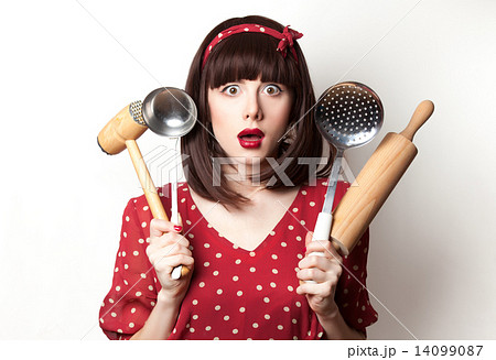 housewife red dress with rolling pin housewife red dress with rolling pin 14099087