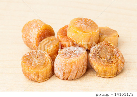 Close up and selective focus on dried Scallop at the foreground 14101175