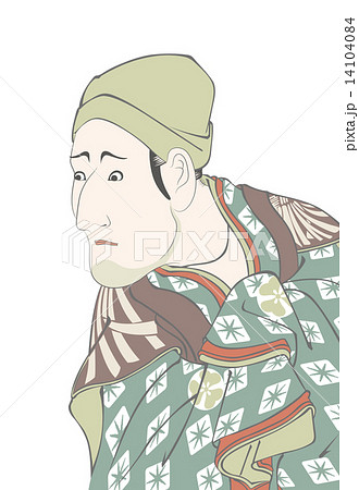 東洲斎写楽 八世森田勘弥の駕篭舁鴬の治郎作のイラスト 14104084