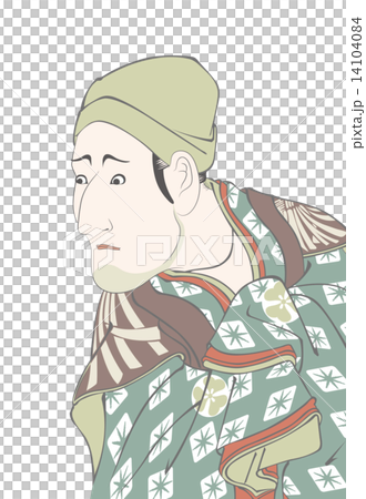 東洲斎写楽 八世森田勘弥の駕篭舁鴬の治郎作のイラスト 14104084