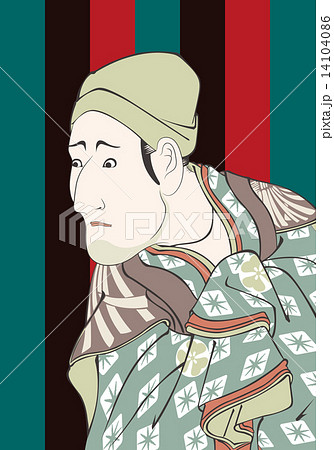 東洲斎写楽 八世森田勘弥の駕篭舁鴬の治郎作のイラスト 14104086