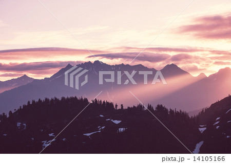 Sunset in mountains 14105166