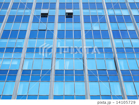 Modern office facade perspective with blue glass 14105729