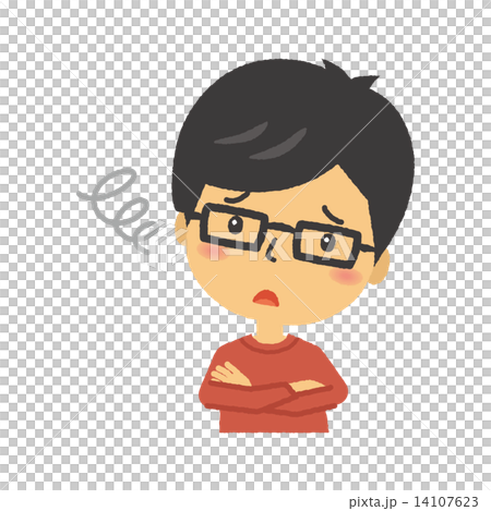 悩む　トラブル　問題　男性　大学生 14107623