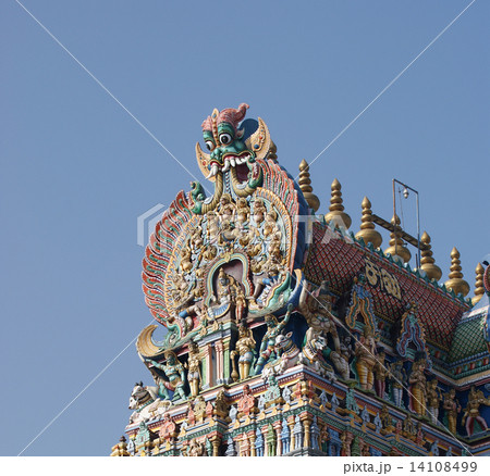 Meenakshi hindu temple in Madurai, Tamil Nadu, South India. Scul 14108499