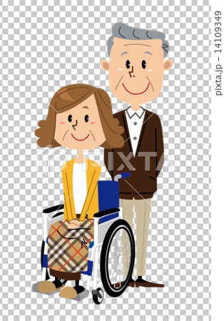 Senior female wheelchair men - Stock Illustration [14109349] - PIXTA