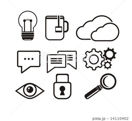 Set of black icons 14110402