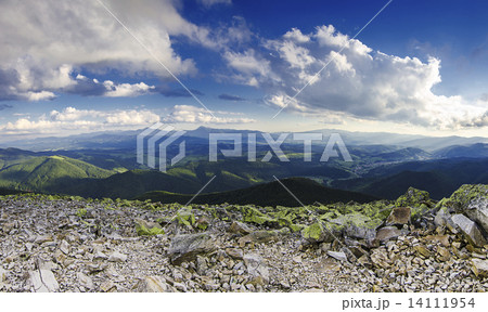 Carpathian mountain landscape panorama 14111954