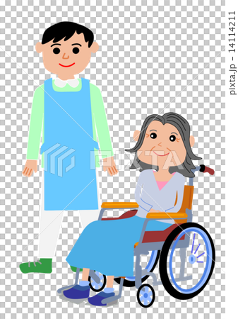 Care system illustration (wheelchair and... - Stock Illustration ...