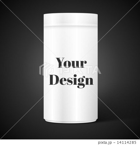 Empty white cylindrical box on the isolated background 14114285