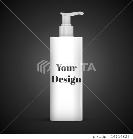 Plastic Clean White Bottle With Dispenser Pump. Shower Gel, Liquid Soap, Lotion, Cream, Shampoo, Bat 14114322
