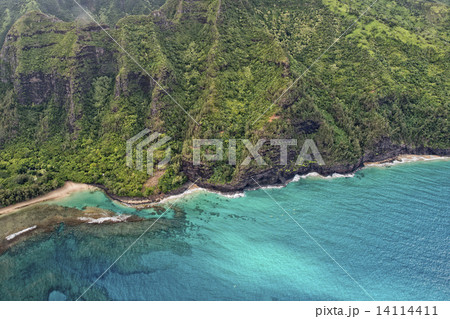 kauai napali coast aerial view kauai napali coast aerial view 14114411