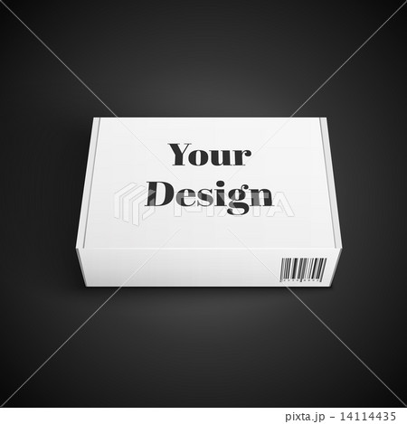 White Package Box Illustration Isolated On Black Background. Product Packing Vector 14114435