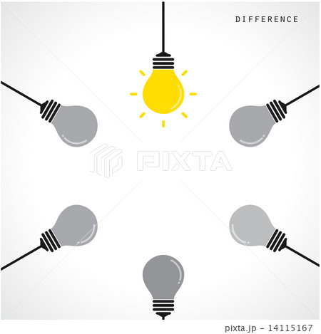 Creative light bulb Idea concept banner background. Different ba 14115167