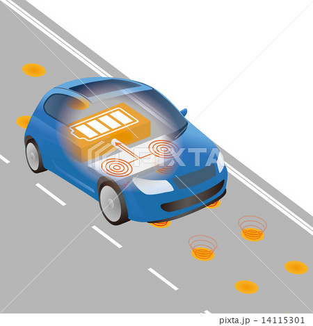電気自動車ワイヤレス充電 イメージイラスト 14115301