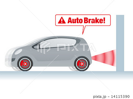 自動ブレーキ　イメージイラスト 14115390