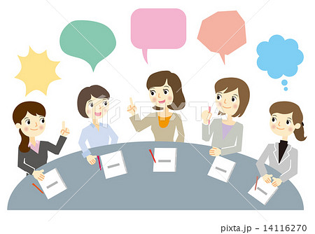 ビジネスチーム 女性 セミナーのイラスト素材