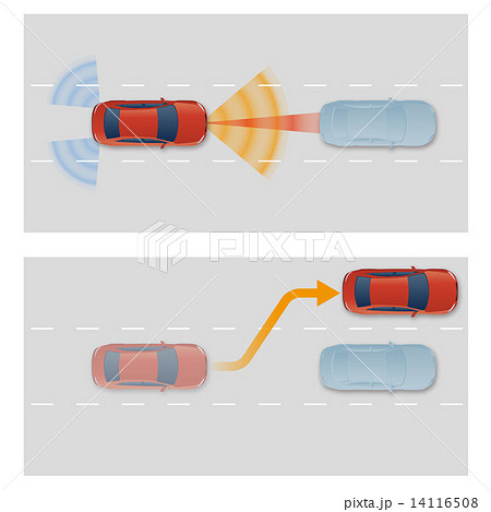 セーフティカー／自動運転　イメージイラスト 14116508