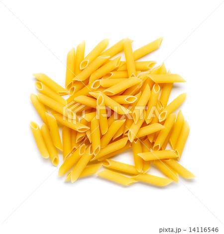 Raw italian penne rigate pasta isolated on white background Raw italian penne rigate pasta isolated on white background 14116546