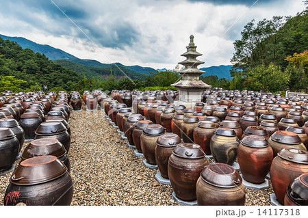 Buddhist monks metal brown pots 14117318