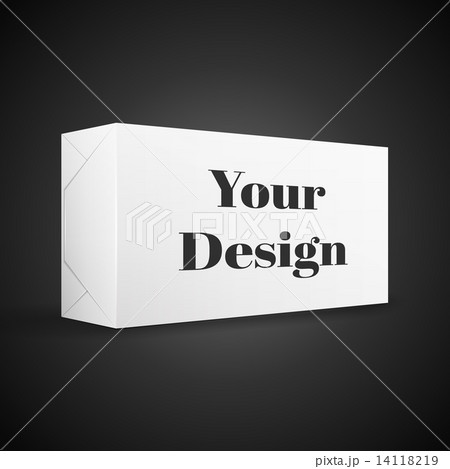 White Package Box Illustration Isolated On Black Background. Product Packing Vector 14118219