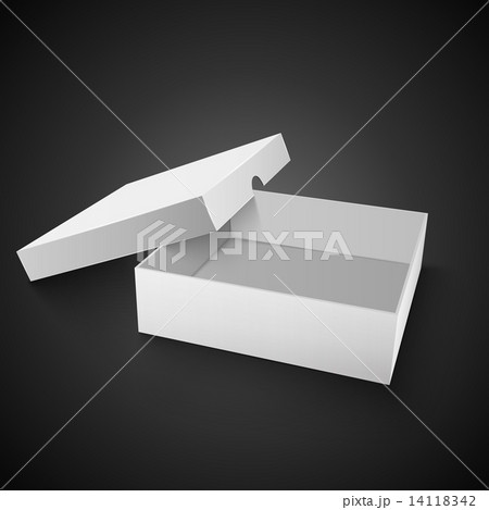 White Package Box Illustration Isolated On Black Background. Product Packing Vector 14118342