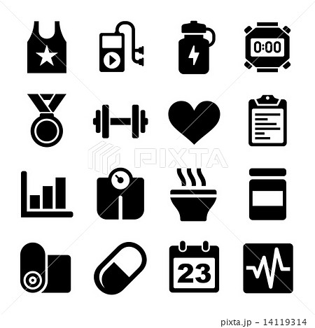 Fitness and Health Icons Set 14119314