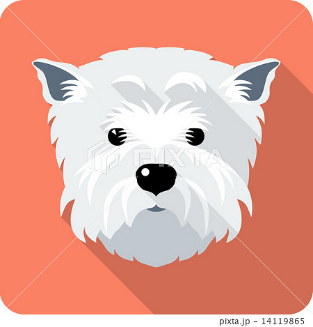 Dog West Highland White Terrier Icon Flat Design のイラスト素材