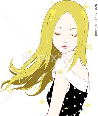 女性 目を閉じる キラキラのイラスト素材