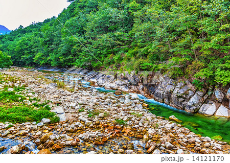 River in mountain forest in Korea River in mountain forest in Korea 14121170