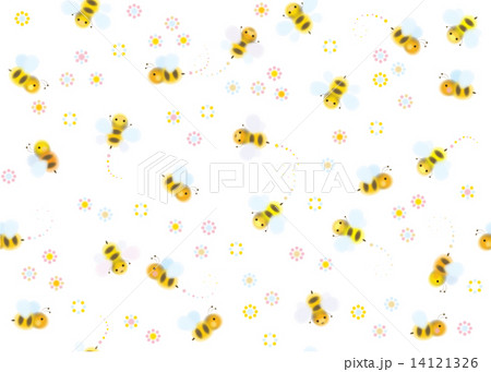 Vector seamless cute pattern of bees. Vector seamless cute pattern of bees. 14121326