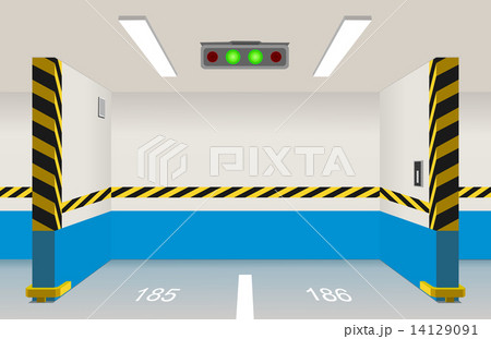 Empty parking lot area. Vector illustration 14129091