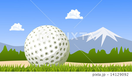 Golf ball on green grass. Vector Golf ball on green grass. Vector 14129092