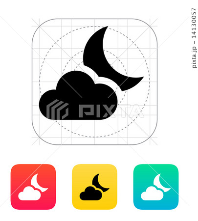 Partly cloudy night icon. Partly cloudy night icon. 14130057