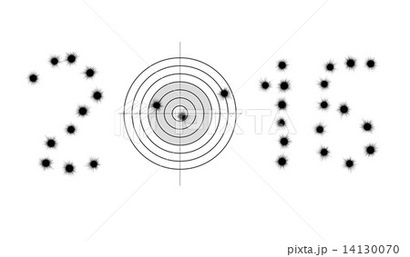 Bullet holes and target in shape of 2016 Bullet holes and target in shape of 2016 14130070