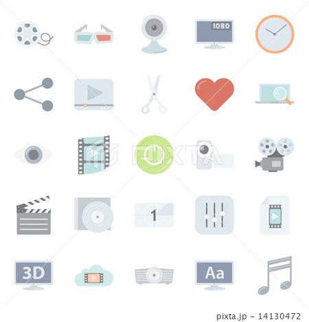 Video flat icons set 14130472