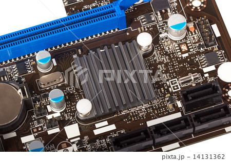 Electronic collection - digital components on computer mainboard 14131362