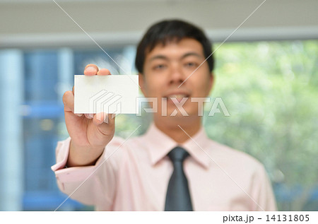 Businessman hold business card , contact us concept Businessman hold business card , contact us concept 14131805