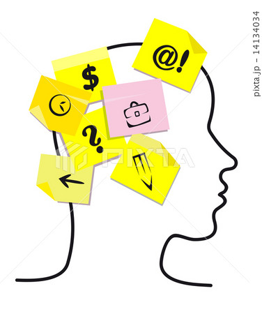 People head with memory stickers 14134034