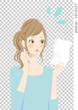 書類を確認する女性　トラブル 14135227