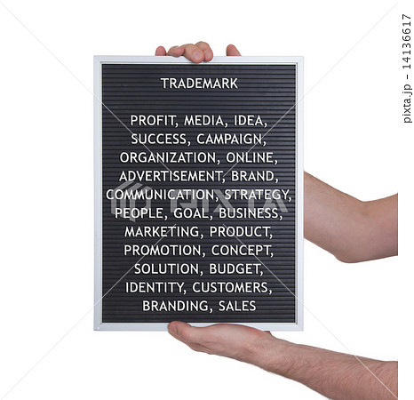 Trademark concept in plastic letters on very old menu board Trademark concept in plastic letters on very old menu board 14136617